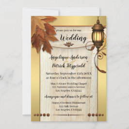 Convite Chamada De Casamento Dourado Lanterna