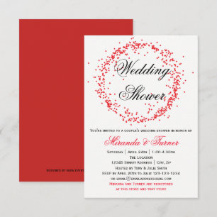 Convite Chamada de Chá de casamento Red Confetti-3X5