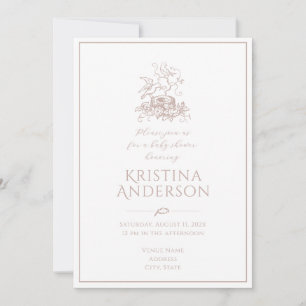 Convite Chamada de Chá de fraldas de Código QR do Ninho de