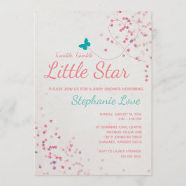 Convite Chamada de Chá de fraldas de Estrelas Pequenas e B