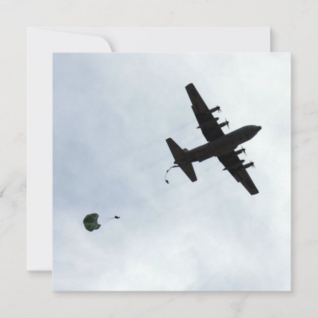 Convite Chamada de Compass EC-130H para queda de paraqueda (Frente)