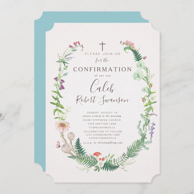 Convite Chamada de Confirmação das Flores de Madeira Selva (Frente/Verso)