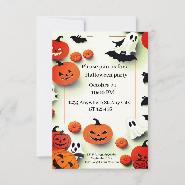Convite Chamada de festa de abóbora (Frente)
