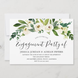 Convite Chamada de Festa de noivado de Flores Brancas