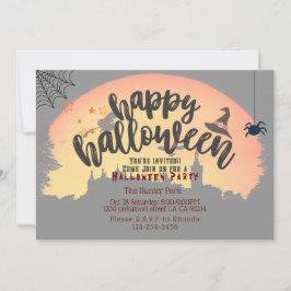 Convite Chamada de festa do Dia das Bruxas, abóbora e noit