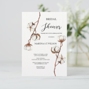 Convite Chamada de flor de algodão de bridal-russa de aqua