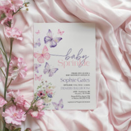 Convite Chamada de Garota de Bebê de Borboleta