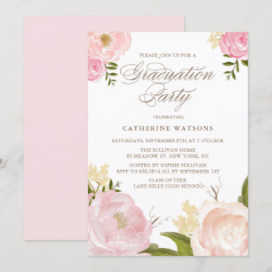 Convite Chamada de Graduação de Flores de Água para Esc