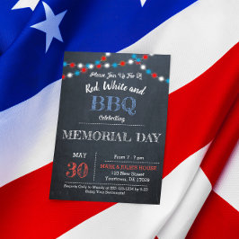 Convite Chamada de Partido Vermelho, Branco e Azul