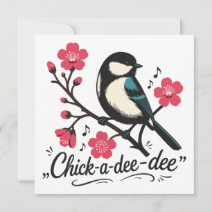 Convite Chamada de passarinho chick-a-dee-dee-dee