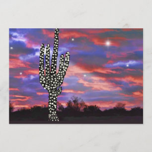 Convite Chamada de Saguaro Cactus no Deserto das Luzes de