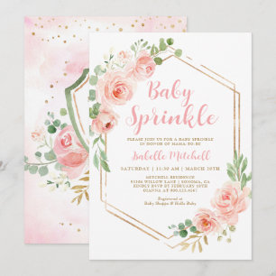 Convite Chamada de Sprinkle Floral para Bebê