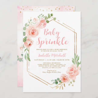 Convite Chamada de Sprinkle Floral para Bebê