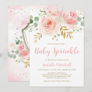 Convite Chamada de Sprinkle Floral Rosa-Blush