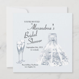 Convite Chamada de Vestido do Casamento Elegante Flute Bri