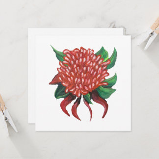 Convite Chamada de Waratah desenhada pela Mão Flor