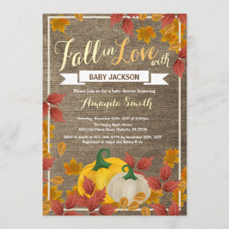 Convite Chamada Rústica de Abóbora Amarela Chá de fraldas