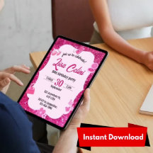 Chamadas de Aniversário para Garota Floral Rosa