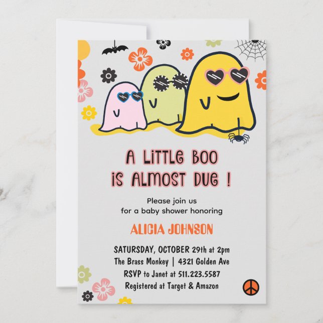 Convite Chamadas de Bebê do Halloween quase venceram (Frente)