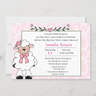 Convite Chamadas De Bebê Rosa De Lâmpada