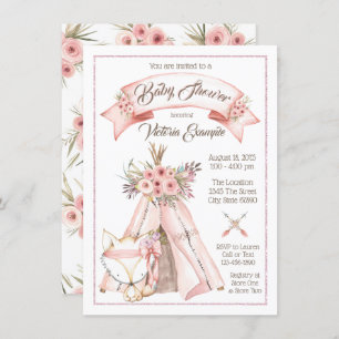 Convite Chamadas de Bebê Tribal para Raposa Tee