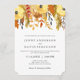 Convite Chamadas de Casamento de Aquarela de Quarming Fall