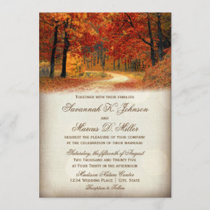 Convite Chamadas de Casamento de Outono Rustic Fall Sai