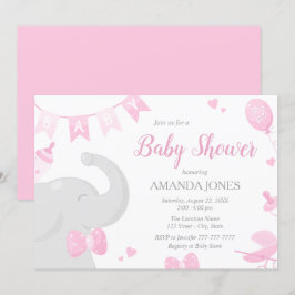 Convite Chamadas de Chá de fraldas de Elefante para Bebês