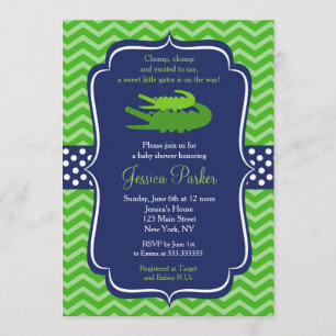 Convite Chamadas de Chuva de Bebês de Alligator