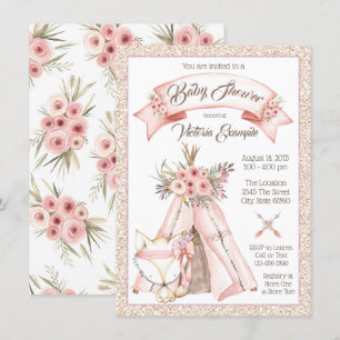 Convite Chamadas de Chuveiro TeePee Fox Baby