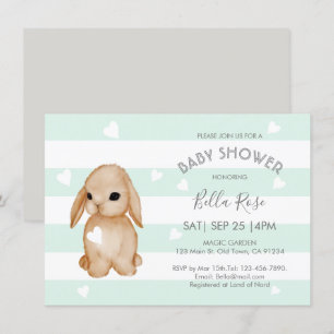 Convite Chamadas De Cinzas De Bebês De Bunny