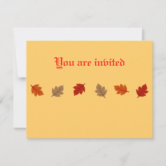 Convite Chamadas de Folha de outono (Frente)
