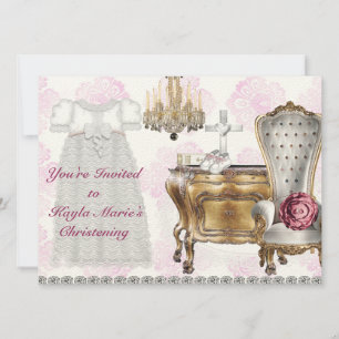 Convite Chamadas de Garotas Vintage Christening