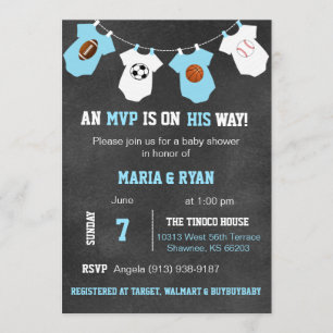 Convite Chamadas para bebê do tema esporte em outdoor