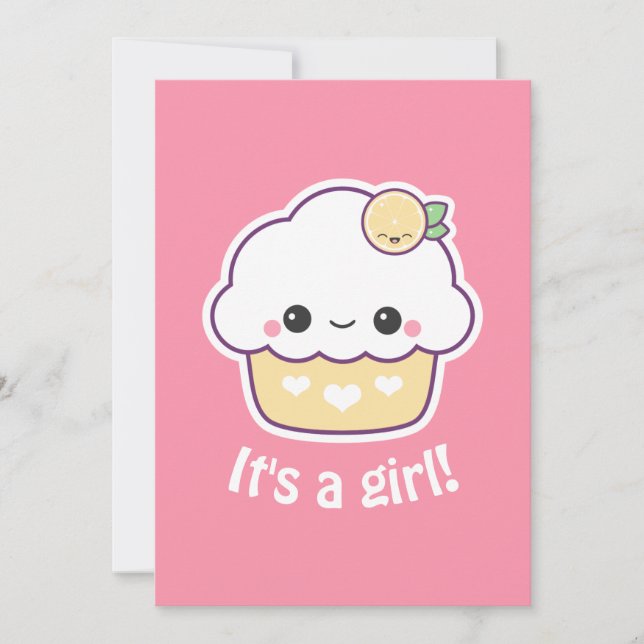 Convite Chamadas para Cupcake de limão-branco (Frente)