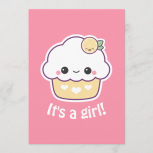 Convite Chamadas para Cupcake de limão-branco