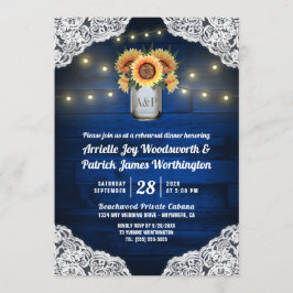 Convite Chamadas para Janto de ensaio de Sunflower Mason J