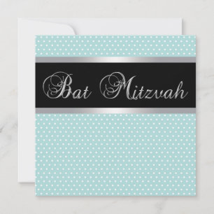 Convite Chamadas Teal Blue Bat Mitzvah