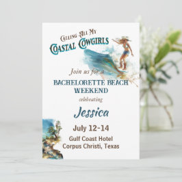 Convite Chamando toda a minha Festa de solteira costeira d
