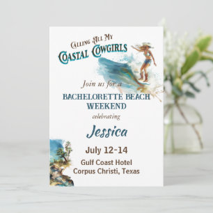 Convite Chamando toda a minha Festa de solteira costeira d