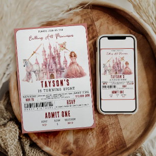 Convite Chamando todas as princesas de Castelo Mágico 8º a