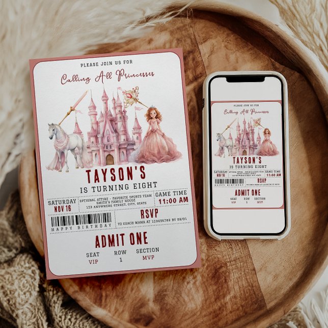 Convite Chamando todas as princesas de Castelo Mágico 8º a (Criador carregado)