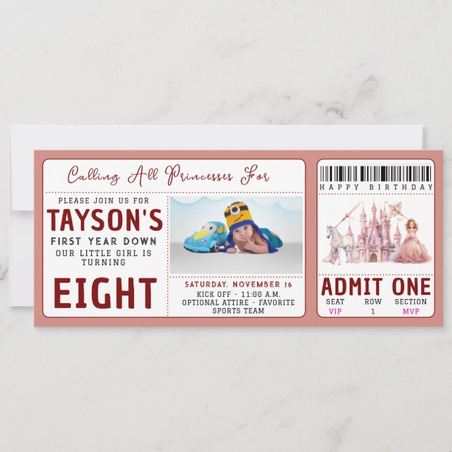 Convite Chamando todas as princesas de Castelo Mágico 8º a (Frente)