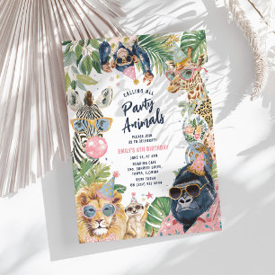 Convite Chamando Todos os Animais da Festa de Aniversário