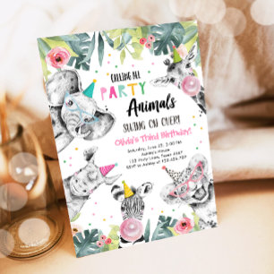 Convite Chamando todos os animais da festa de aniversário