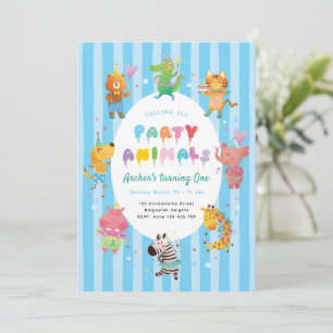 Convite Chamando Todos os Animais da Festa, Tema de Festa