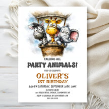Chamando todos os Animais de Festa 1º Aniversário