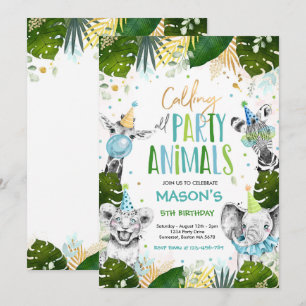 Convite Chamando todos os animais de festa Aniversário Sa