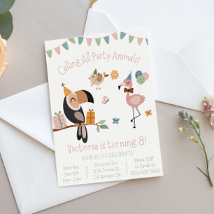 Convite Chamando todos os animais de festa! Festa de anive