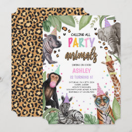 Convite Chamando todos os animais de festa Safari Birthday